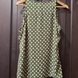 Cabi green floral print sleeveless top